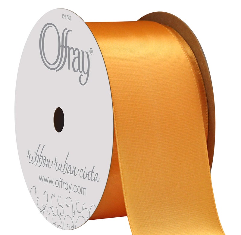 Berwick Offray 361818 1.5"" Wide Single Face Satin Ribbon, Gold Yellow, 4 Yds, 1-1/2 Inch x 12 Feet - Image 1